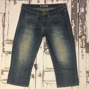 Hudson Distressed Capri Jeans In Size 27